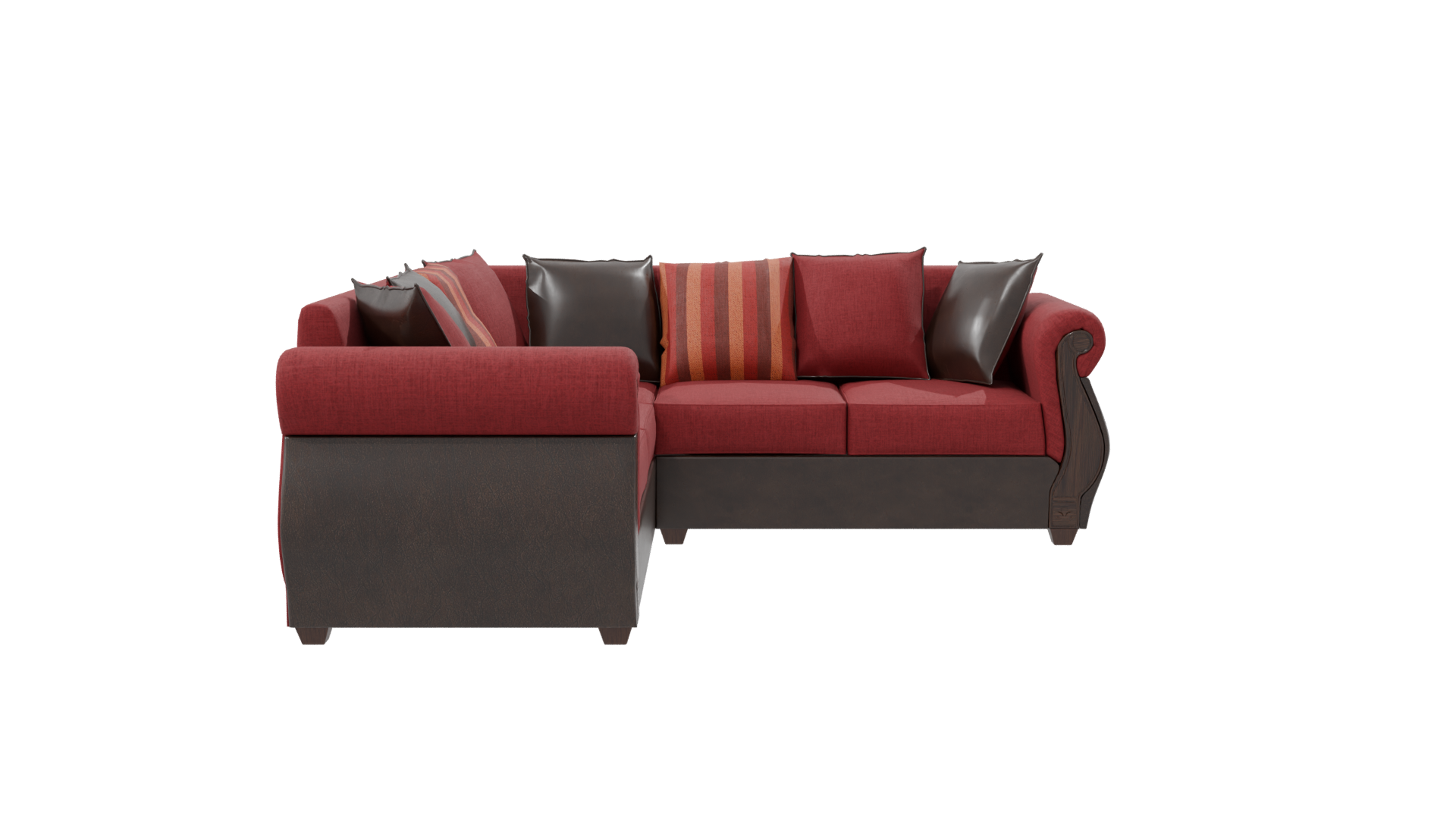 Red Sofa Living Room Model 3D - Professional 3D Model Render 8