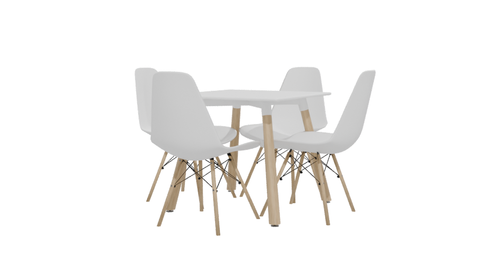Stylish Minimalist Dining Set 3D - Professional 3D Model Render 12