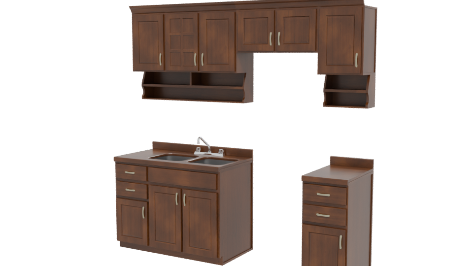 Elegant Kitchen Furniture Set 3D - Professional 3D Model Render 12