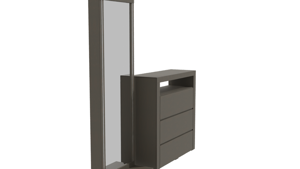 Stylish Bedroom Mirror and Dresser - Professional 3D Model Render 9