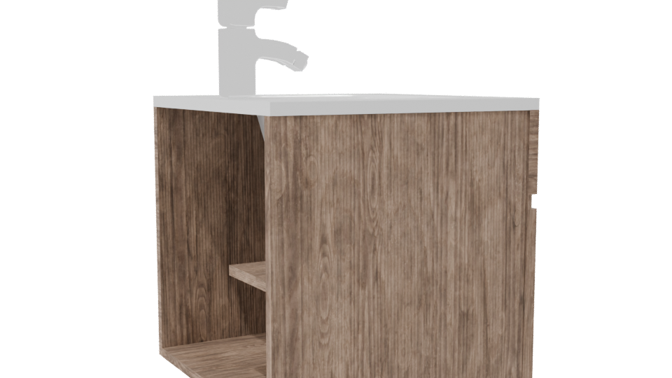 Stylish Wooden Sink Vanity 3D - Professional 3D Model Render 7