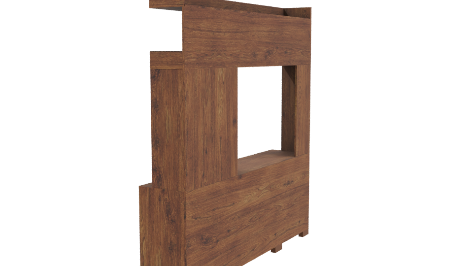 Contemporary Wooden Media Console - Professional 3D Model Render 3