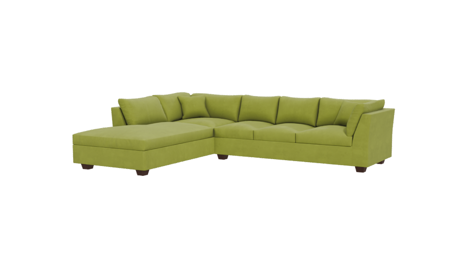 Stylish Green Sectional Sofa 3D - Professional 3D Model Render 12