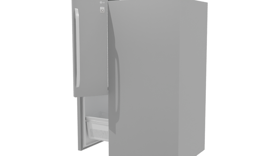 Modern French Door Refrigerator Model - Professional 3D Model Render 3