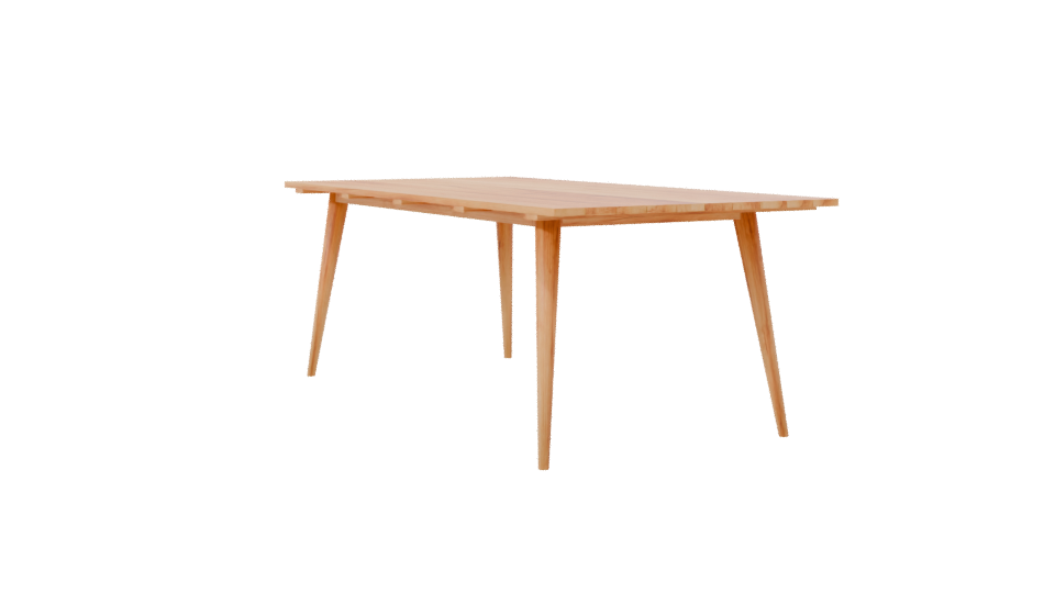Stylish Wooden Dining Table Model - Professional 3D Model Render 7