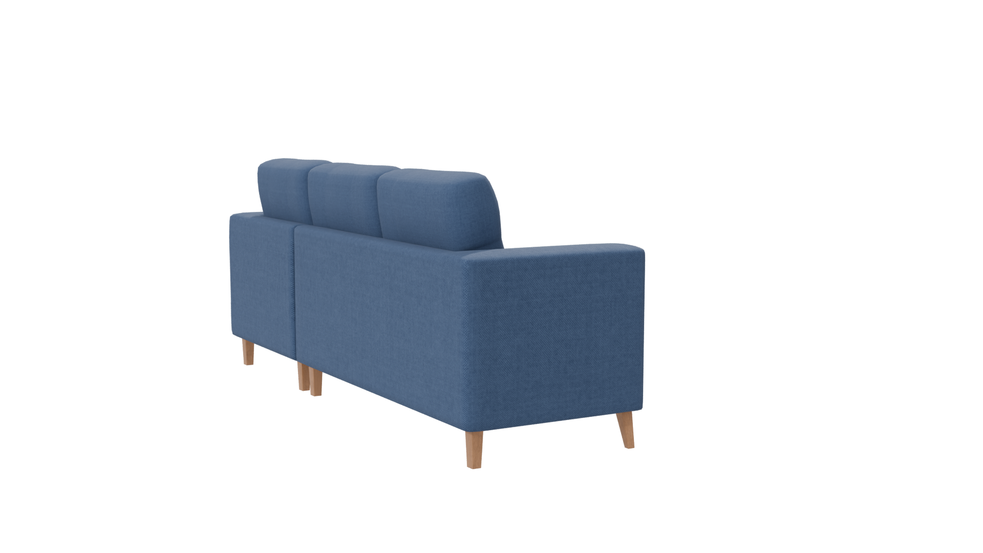 Stylish Modern Blue Fabric Sofa with Ottoman - Professional 3D Model Render 7