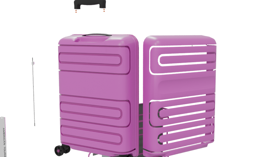Stylish Pink Luggage Model - Professional 3D Model Render 6