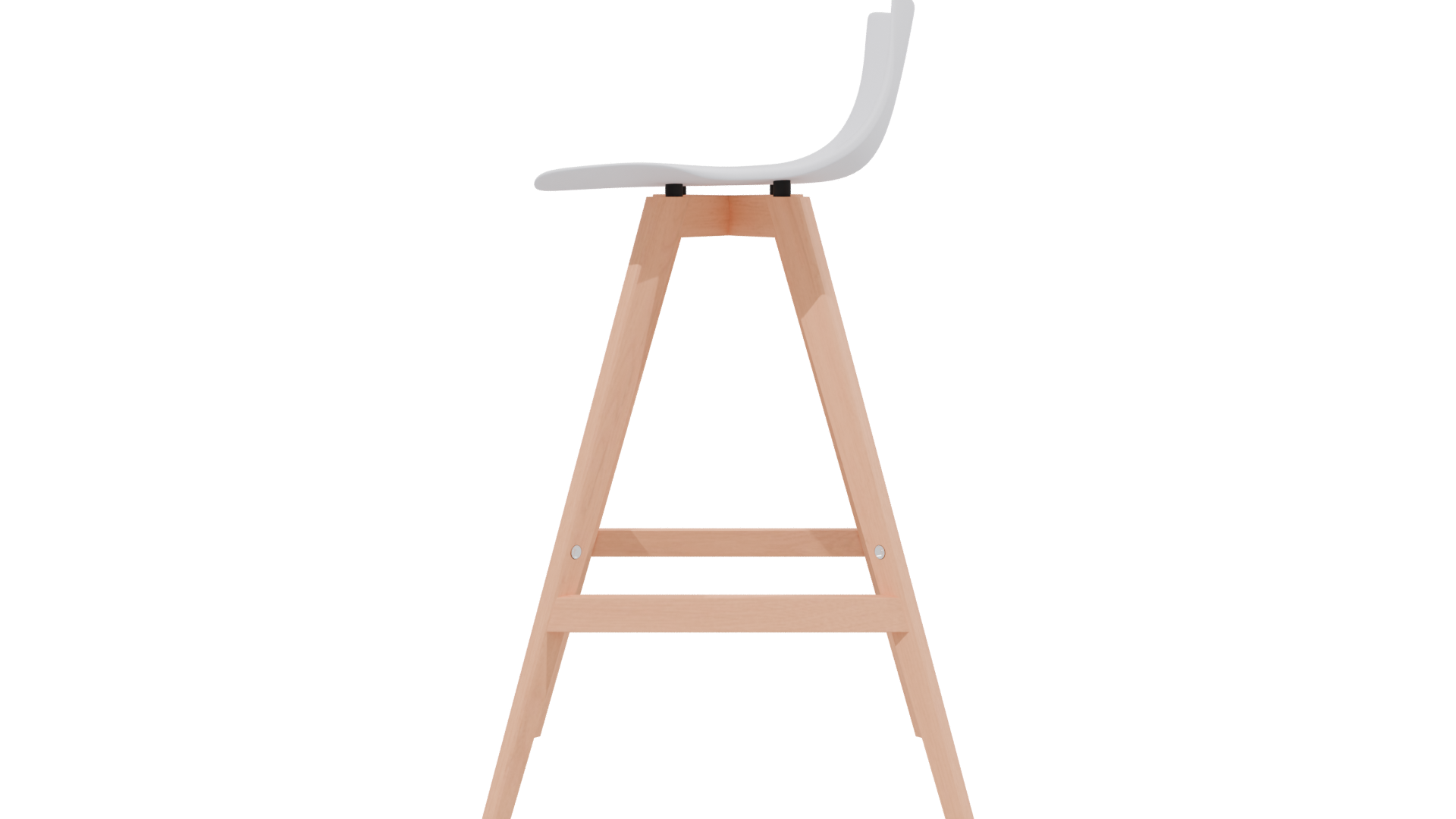 Stylish Minimalist Bar Stool 3D Model - Professional 3D Model Render 2