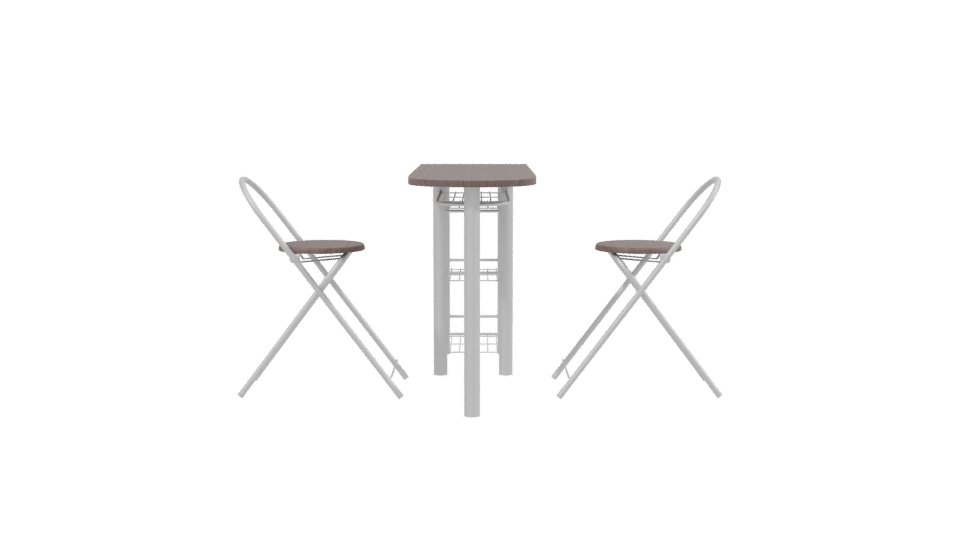 Stylish Modern Bar Table with Stools 3D Model - Professional 3D Model Render 2