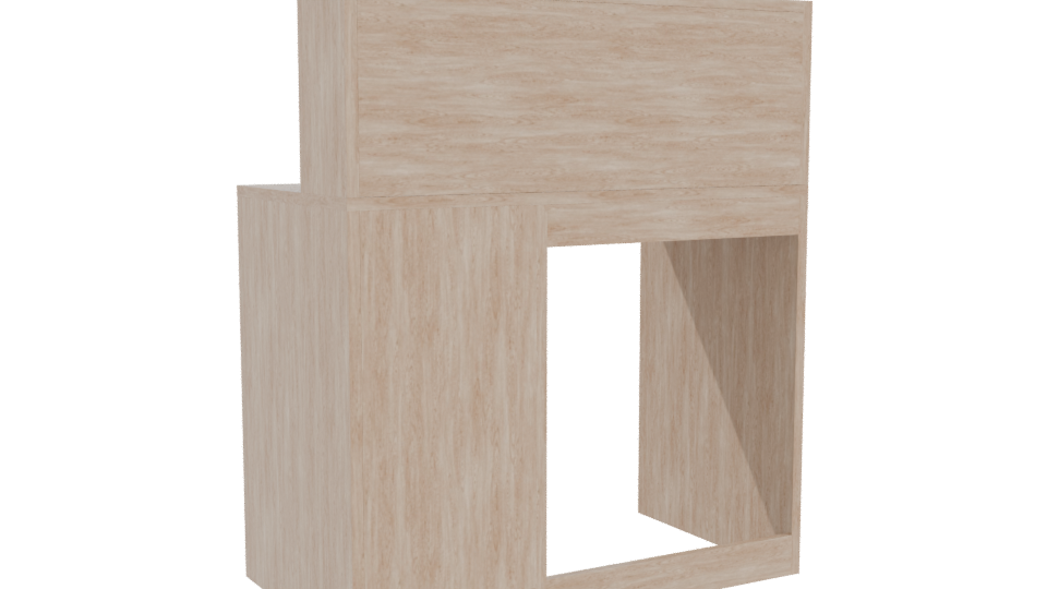 Minimalist Wooden Desk Model - Professional 3D Model Render 4