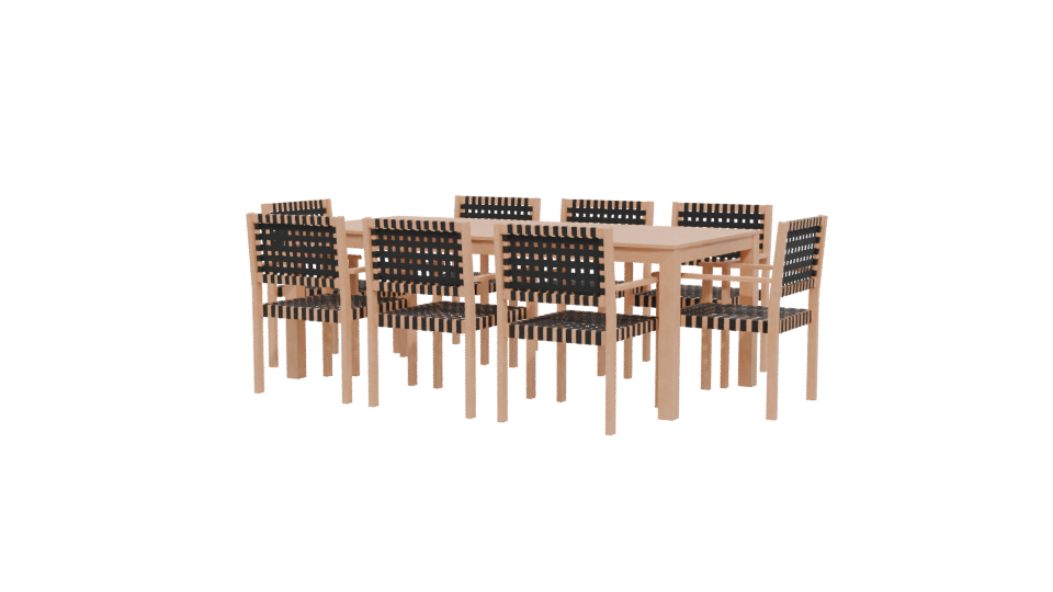 Stylish Dining Table Set 3D - Professional 3D Model Render 12