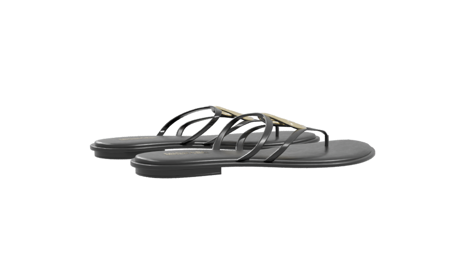 Michael Kors Black Flat Sandals 3D - Professional 3D Model Render 10