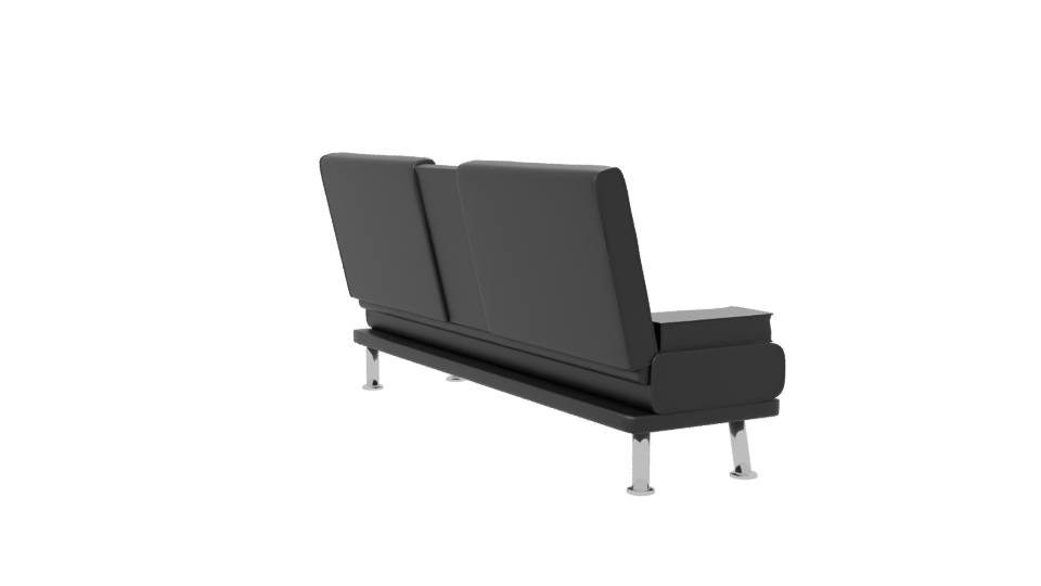 Futón Lounge Negro 3D Model - Professional 3D Model Render 7