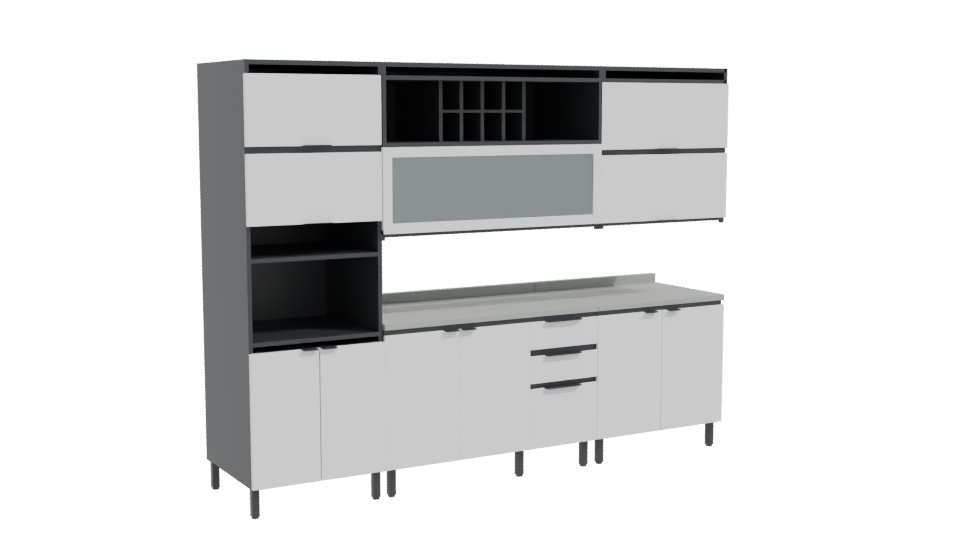 Contemporary Modular Kitchen Cabinet 3D - Professional 3D Model Render 10