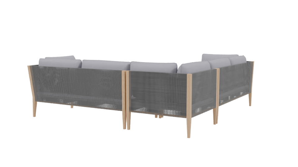 Stylish Outdoor Sectional Sofa 3D - Professional 3D Model Render 3