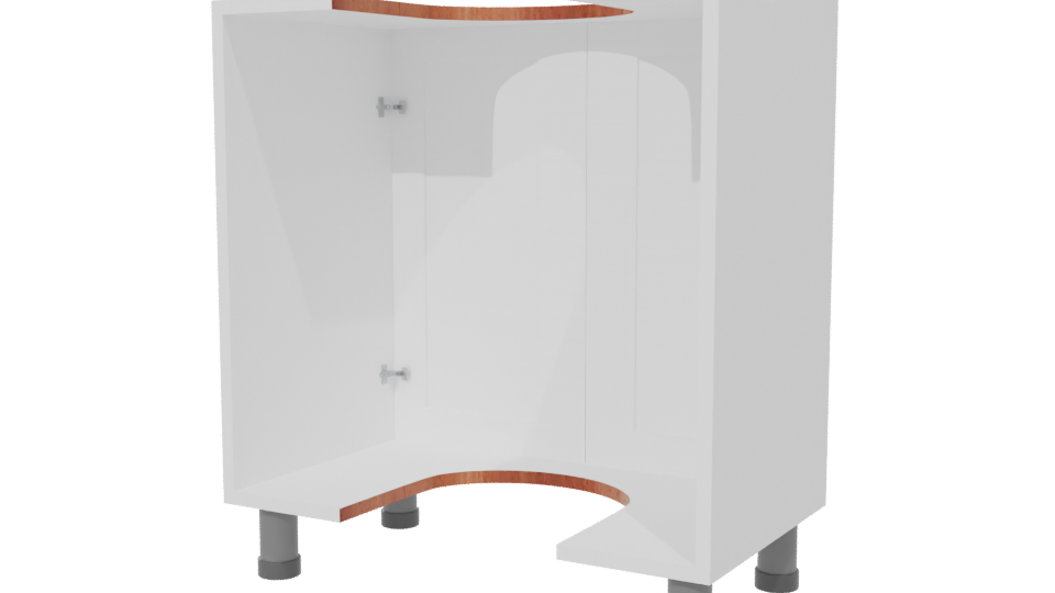 Minimalist White Cabinet Model - Professional 3D Model Render 6