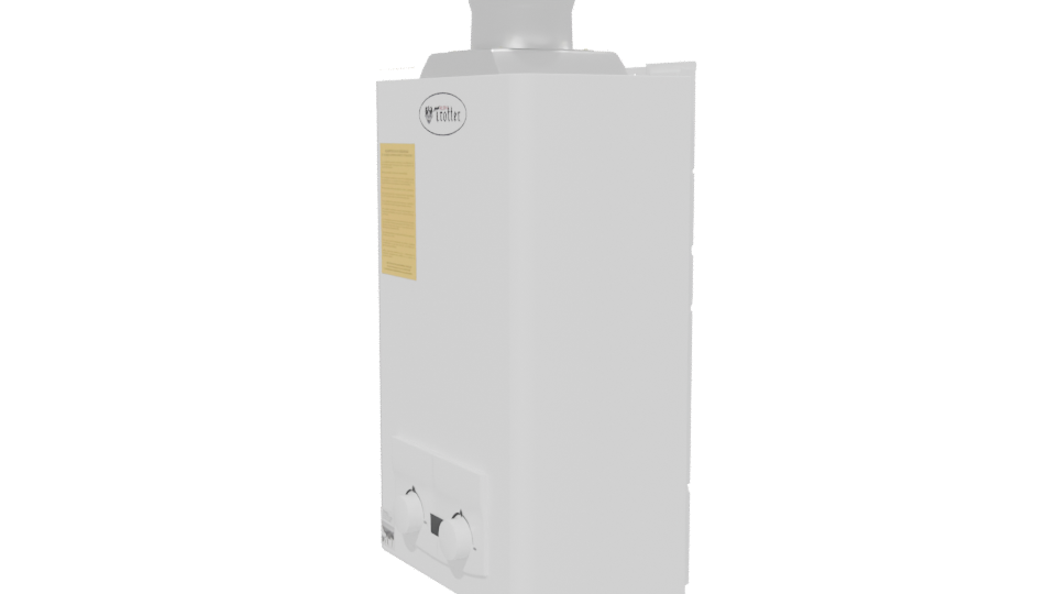 Compact Modern Gas Water Heater 3D Model - Professional 3D Model Render 13