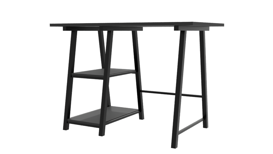 Minimalist Black Office Table 3D - Professional 3D Model Render 12