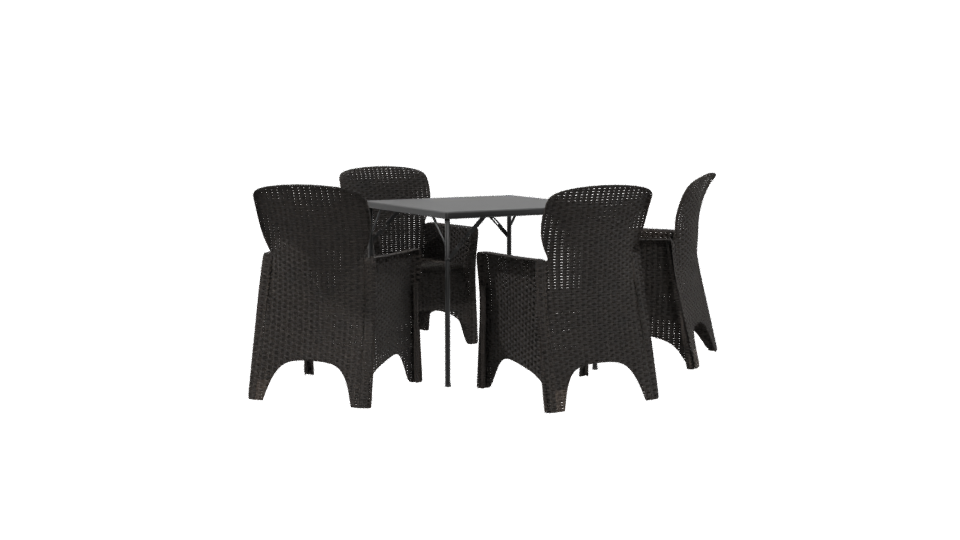 Outdoor Dining Table Set 3D - Professional 3D Model Render 4