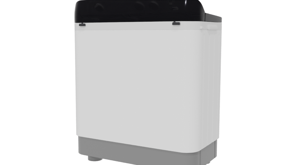 Compact Twin Tub Washing Machine 3D - Professional 3D Model Render 6
