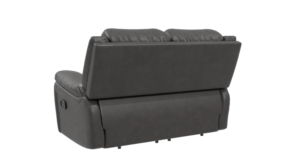 Stylish Black Reclining Couch Model - Professional 3D Model Render 4