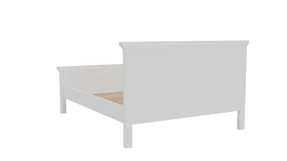 Stylish Wooden Bed Frame 3D - Professional 3D Model Render 4