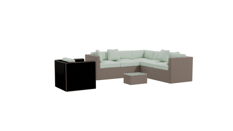 Saigon Terrace Sectional Sofa Set 3D - Professional 3D Model Render 10