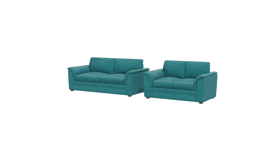 Stylish Teal Fabric Sofa Set 3D Model - Professional 3D Model Render 12