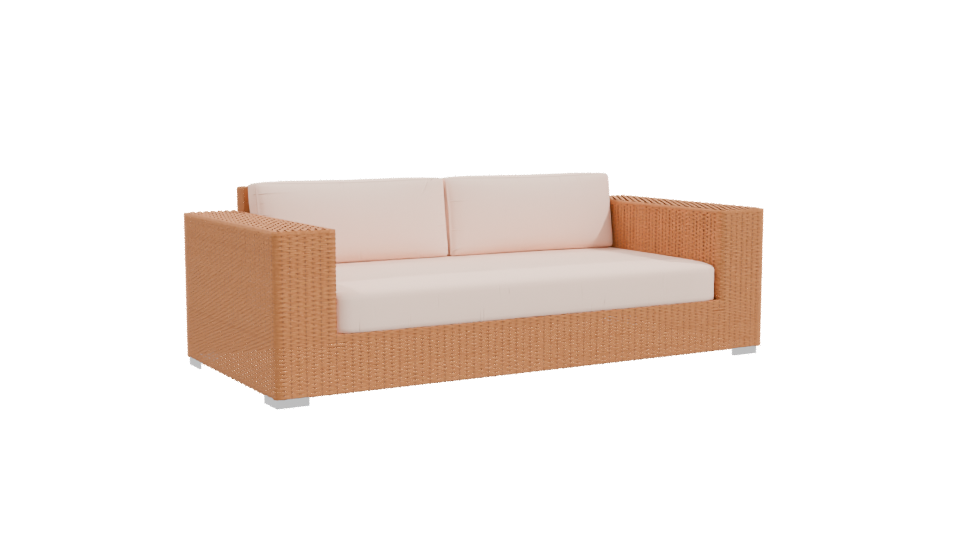Stylish Outdoor Rattan Sofa 3D Model - Professional 3D Model Render 10