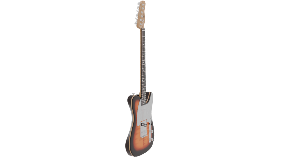 Stylish Electric Guitar Model - Professional 3D Model Render 9