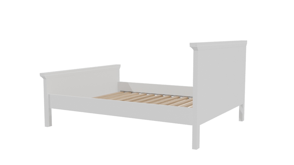 Stylish Wooden Bed Frame 3D - Professional 3D Model Render 3