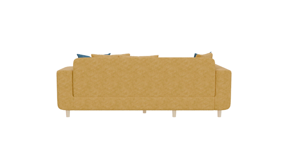 Stylish Yellow L-Shaped Sofa 3D Model - Professional 3D Model Render 5