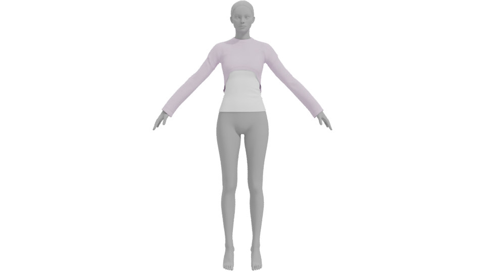 Short Sweater with Long Sleeves 3D - Professional 3D Model Render 11