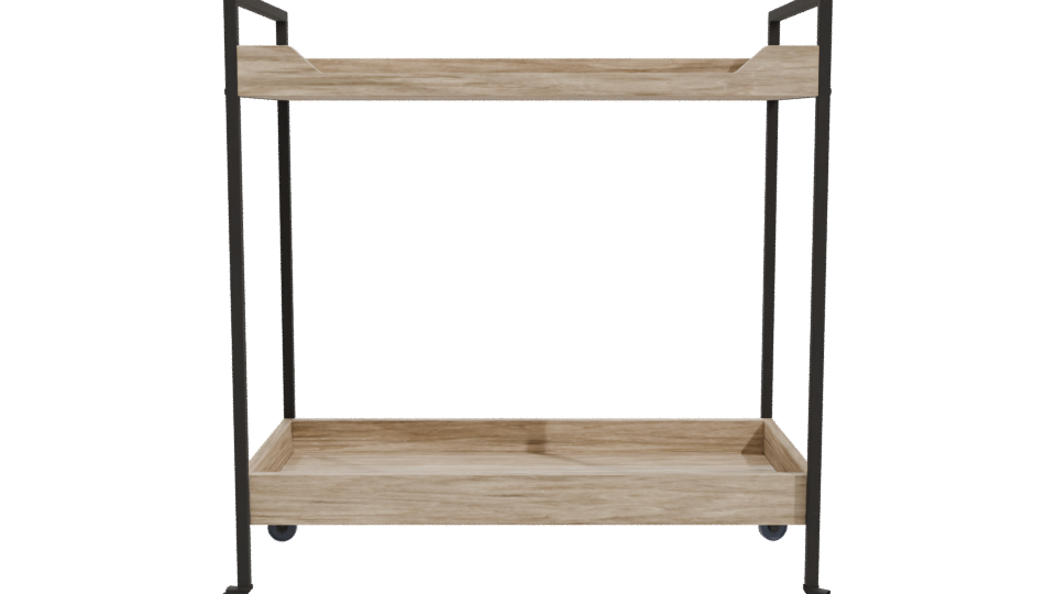 Stylish Wooden Serving Cart 3D - Professional 3D Model Render 11