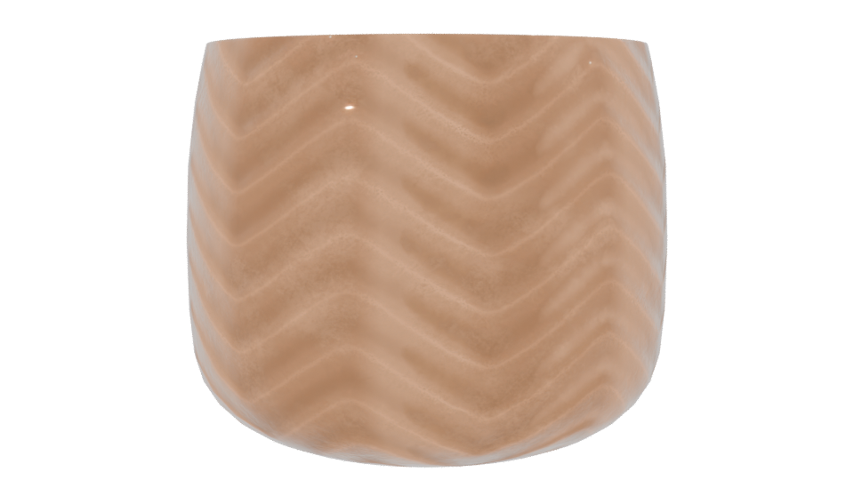 Glossy Chevron Patterned Ceramic Planter 3D Model - Professional 3D Model Render 2