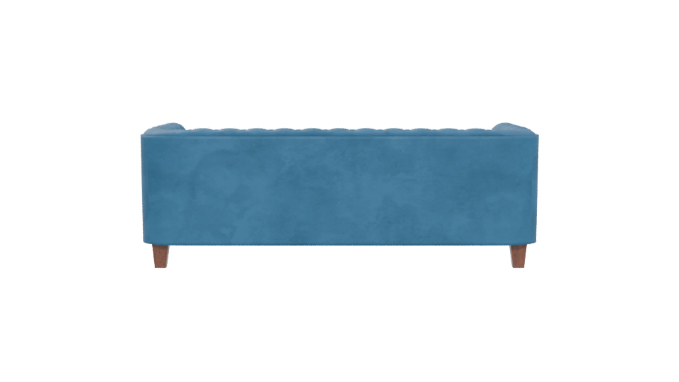 Stylish Blue Upholstered Sofa - Professional 3D Model Render 5