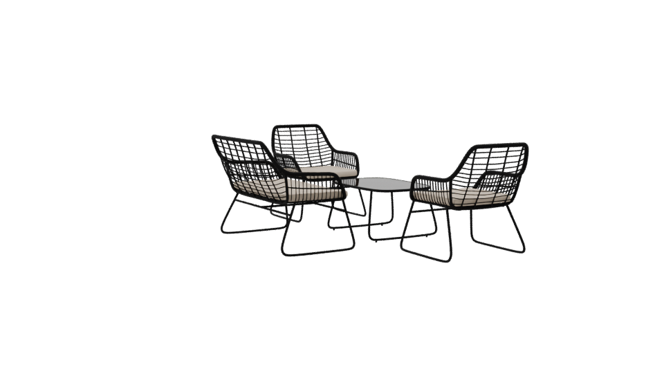 Stylish Outdoor Seating Set 3D - Professional 3D Model Render 7