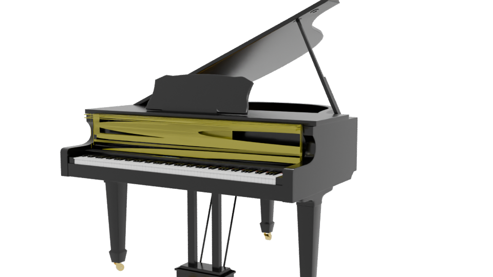 Elegant Grand Piano 3D Model - Professional 3D Model Render 12