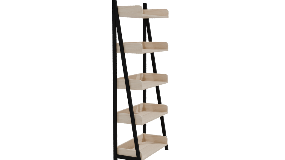 Minimalist Wooden Bookshelf Model - Professional 3D Model Render 9