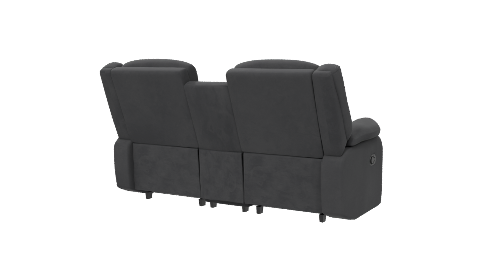 Reclining Black Love Seat 3D - Professional 3D Model Render 6