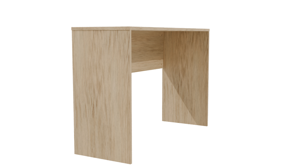 Minimalist Wooden Desk Model - Professional 3D Model Render 3