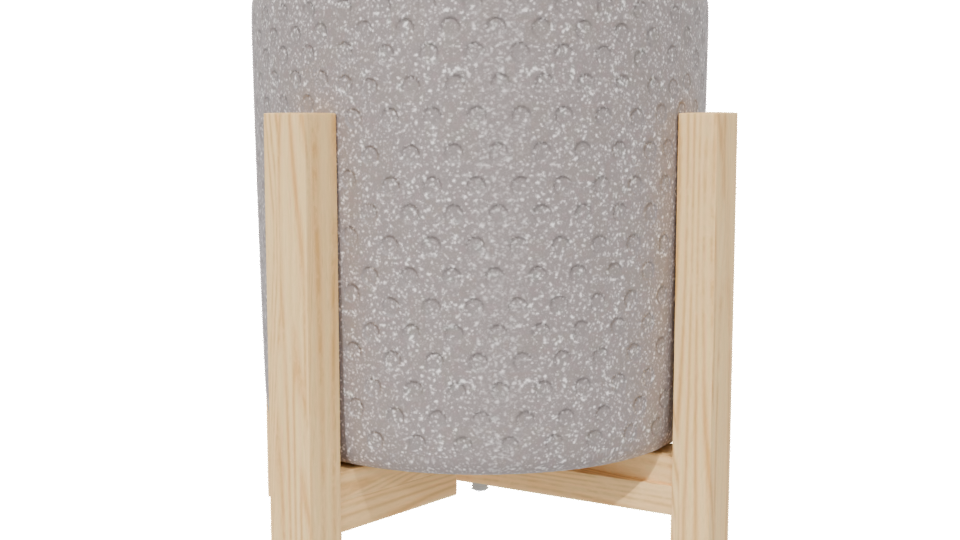 Stylish Modern Planter with Wooden Stand 3D Model - Professional 3D Model Render 6