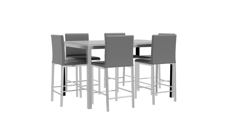 Stylish Modern Dining Table Set - Professional 3D Model Render 10