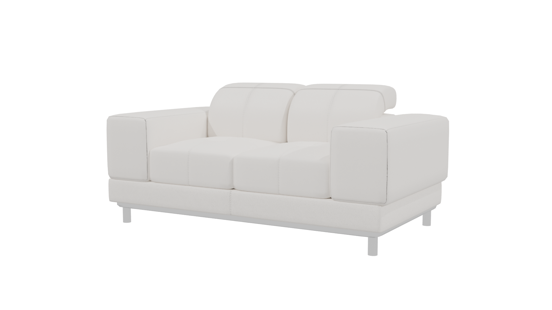 Elegant Minimalist White Sofa 3D Model - Professional 3D Model Render 3