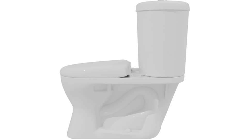 Stylish Ceramic Toilet Model - Professional 3D Model Render 2