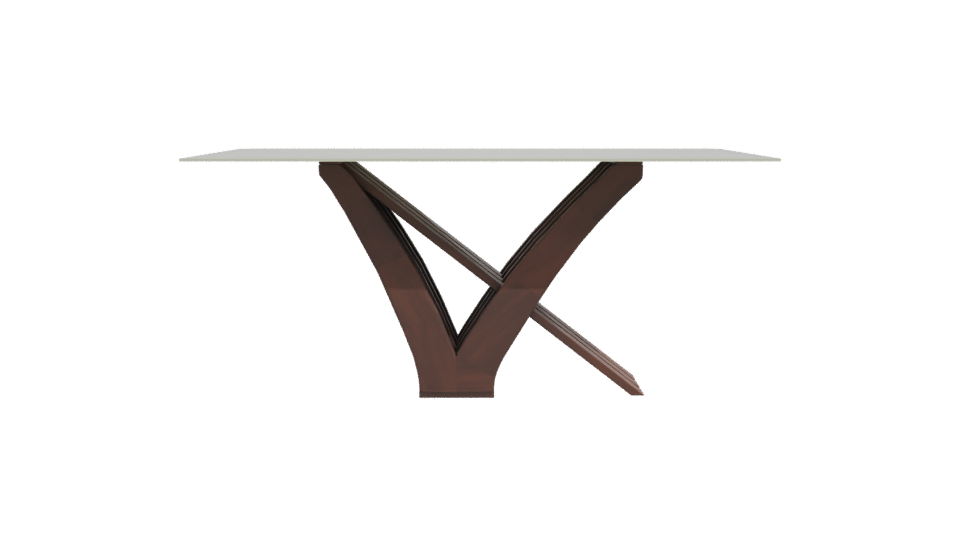 Stylish Glass-Top Dining Table 3D - Professional 3D Model Render 11