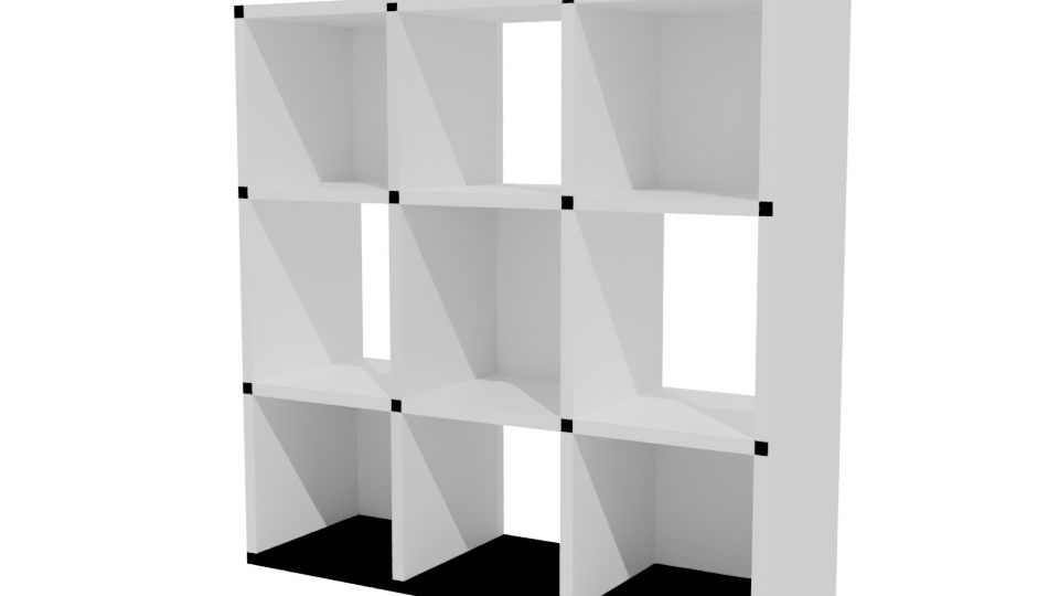 9 Cube Organizer Shelf 3D Model - Professional 3D Model Render 12