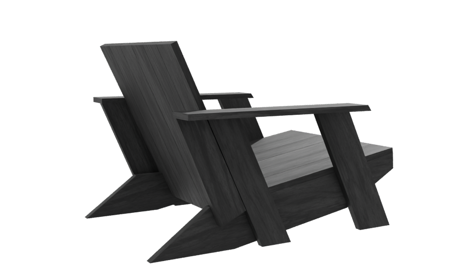Stylish Wooden Lounge Chair Model - Professional 3D Model Render 7