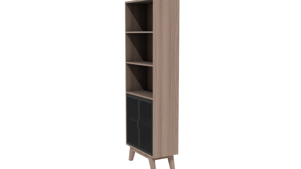 Stylish Wooden Bookshelf Model - Professional 3D Model Render 13