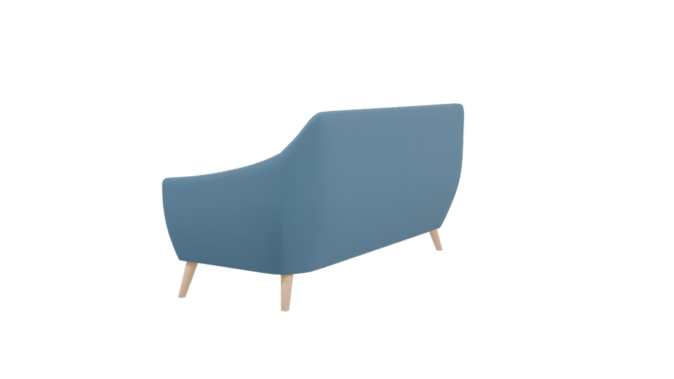 Stylish Mid-Century Modern Sofa 3D Model - Professional 3D Model Render 3